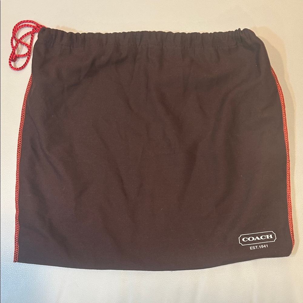 Coach Vintage Brown Dust Bag with Red Trim